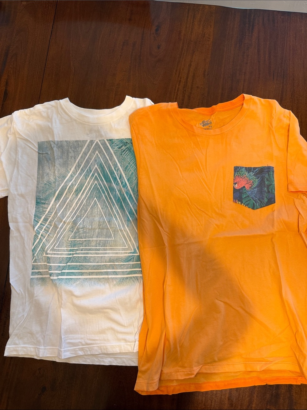 First Wave Orange Short-Sleeve Tee with Tropical Pocket